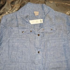 Chico's size 2 lightweight blue jacket NWT